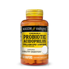 Пробіотик Mason Natural Probiotic Acidophilus With Bifidus 2 Billion CFU 100 Wafers Strawberry