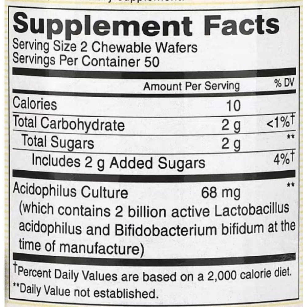 Пробіотик Mason Natural Probiotic Acidophilus With Bifidus 2 Billion CFU 100 Wafers Strawberry