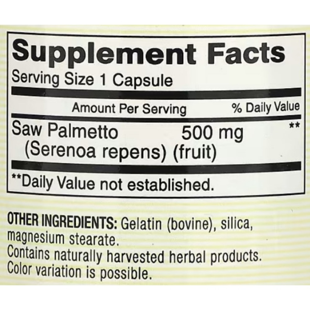 Екстракти ягід сереноа Mason Natural Saw Palmetto 500 mg 60 Caps
