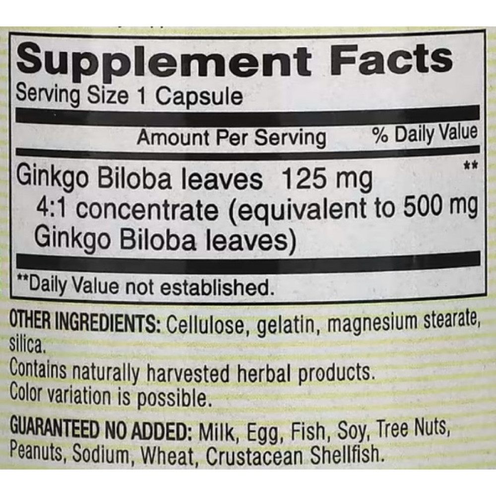 Гінкго Білоба Mason Natural Whole Herb Ginkgo Biloba 60 Caps