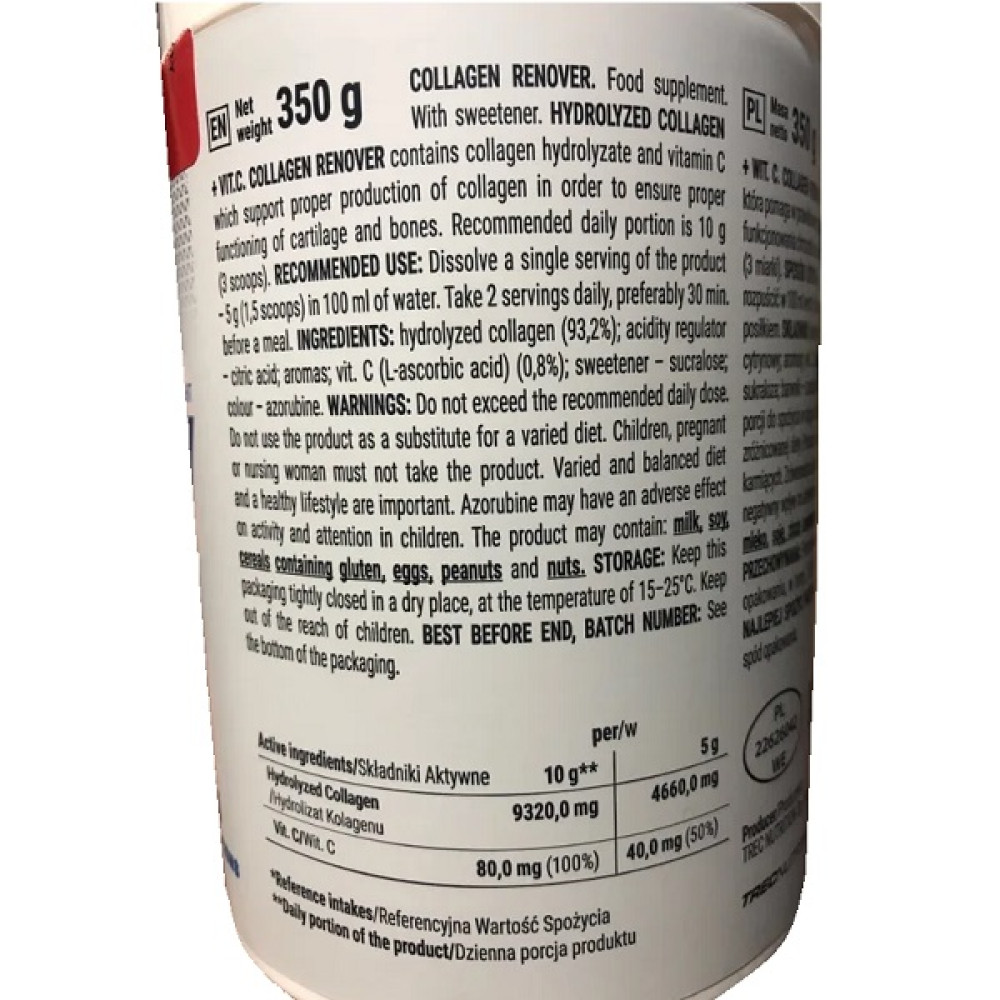 Хондропротектор (для спорту) Trec Nutrition Collagen Renover 350 g /70 servings/ Mango Passion Fruit