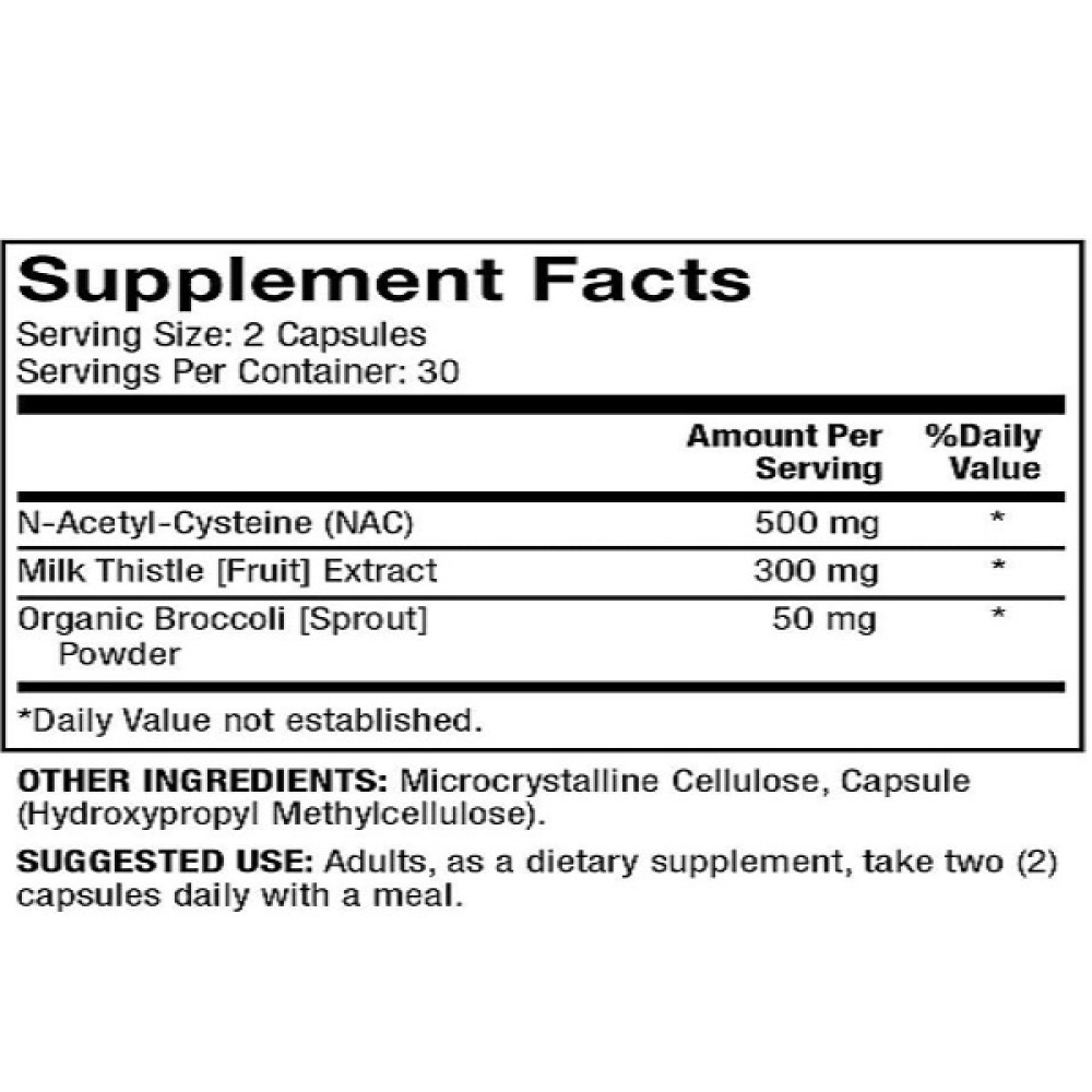 Ацетилцистеїн Dr. Mercola NAC with Milk Thistle 60 Caps