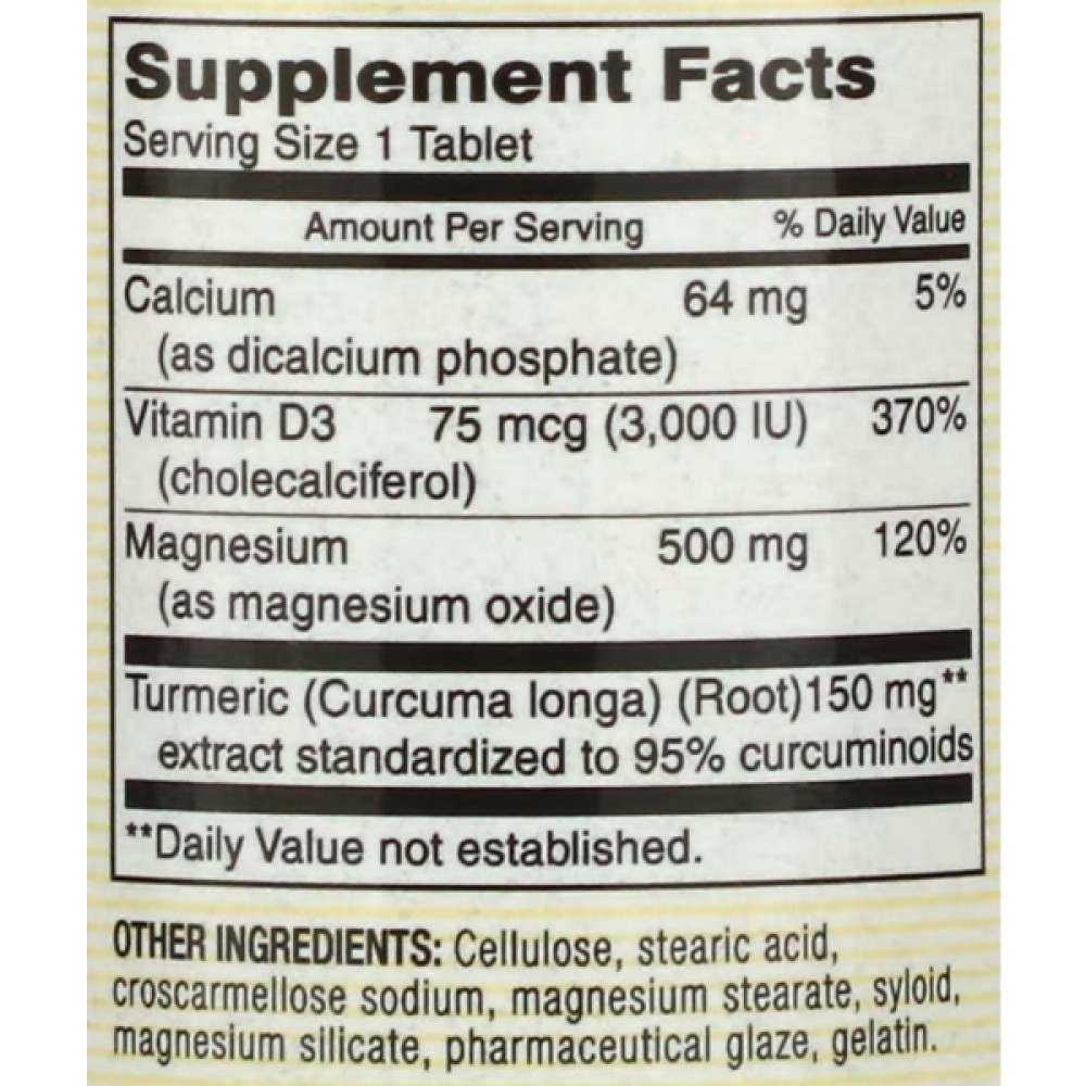 Вітамінно-мінеральний комплекс Mason Natural Magnesium & Vitamin D 3 With Turmeric 60 Tabs