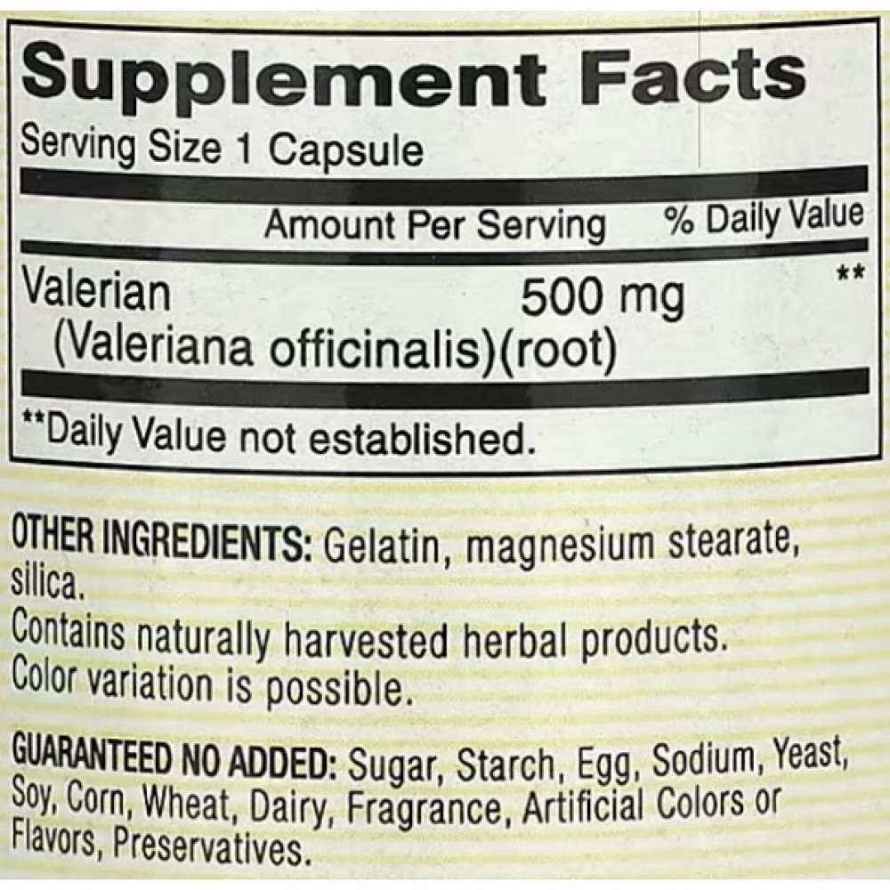 Комплекс для профілактики нервової системи Mason Natural Valerian 500 mg 60 Caps