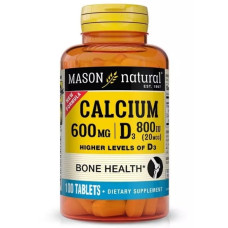 Вітамін D Mason Natural D3 800 МЕ, Calcium 600 mg with Vitamin D3 800 IU 100 Tabs