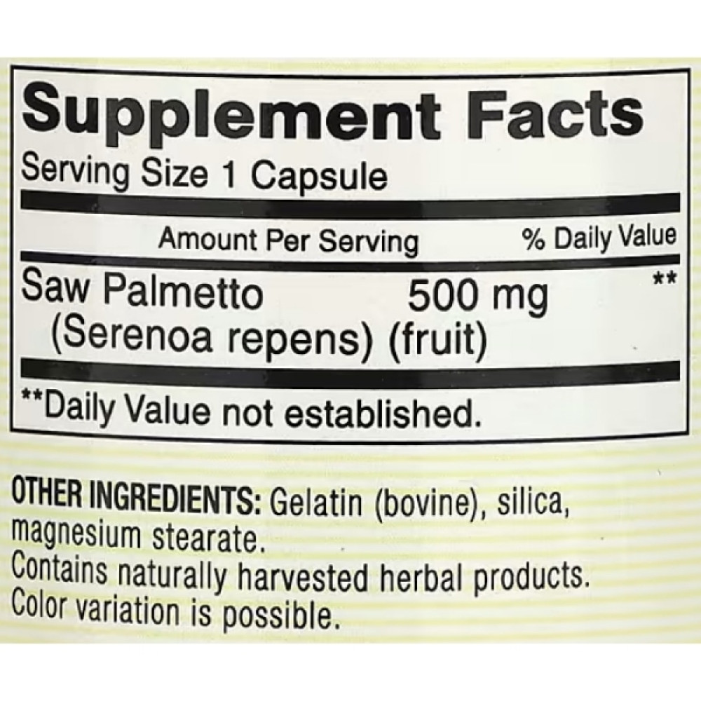 Екстракти ягід сереноа Mason Natural Saw Palmetto 500 mg 90 Caps