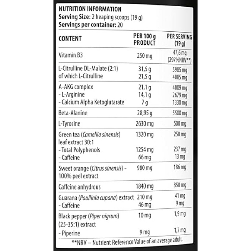 Комплекс до тренування DY Nutrition Blood and Guts 380 g /20 servings/ Blueberry