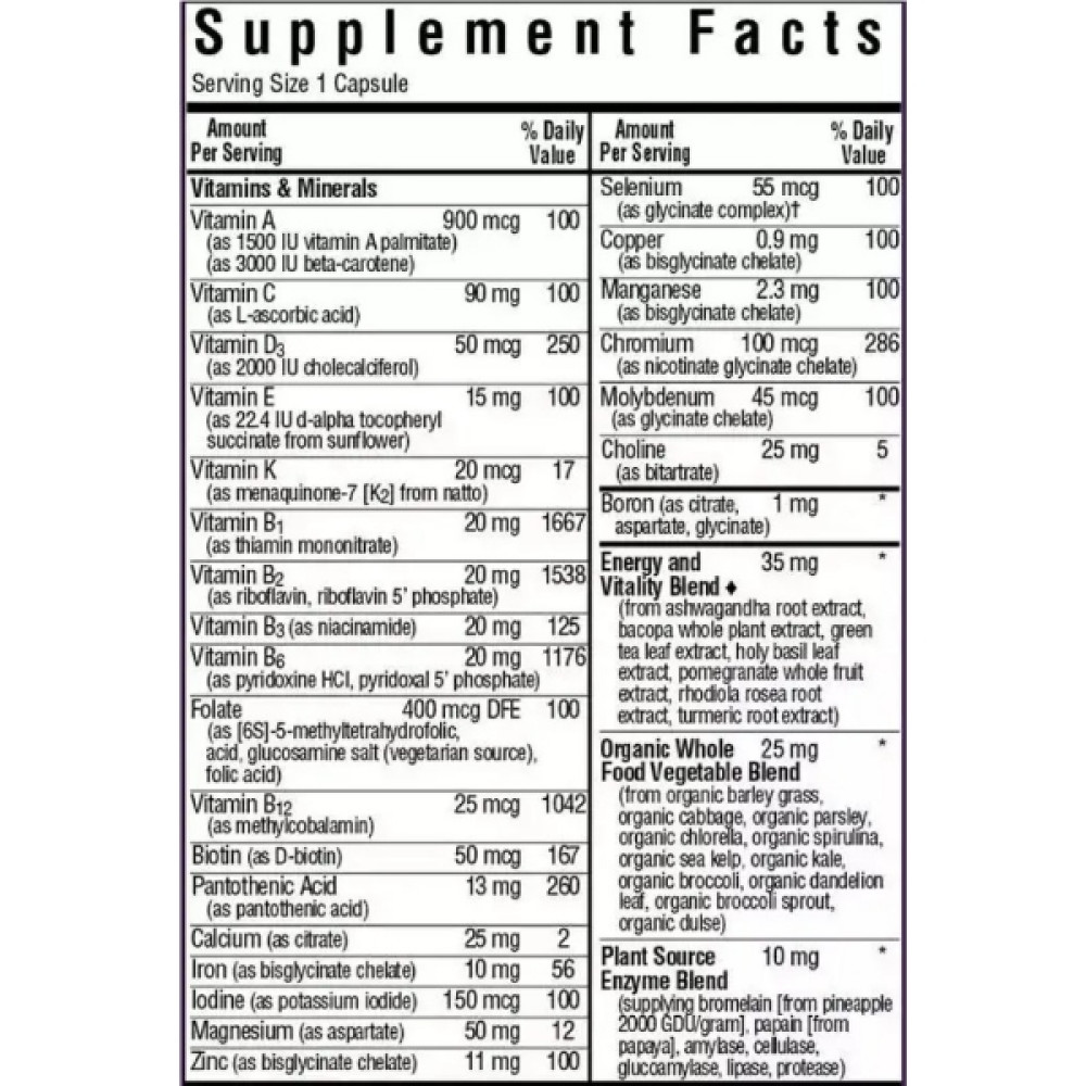 Вітамінно-мінеральний комплекс Bluebonnet Nutrition Maxi ONE 30 Veg Caps