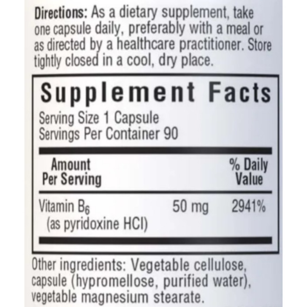 Пірідоксин Bluebonnet Nutrition Vitamin B6 50 mg 90 Veg Caps