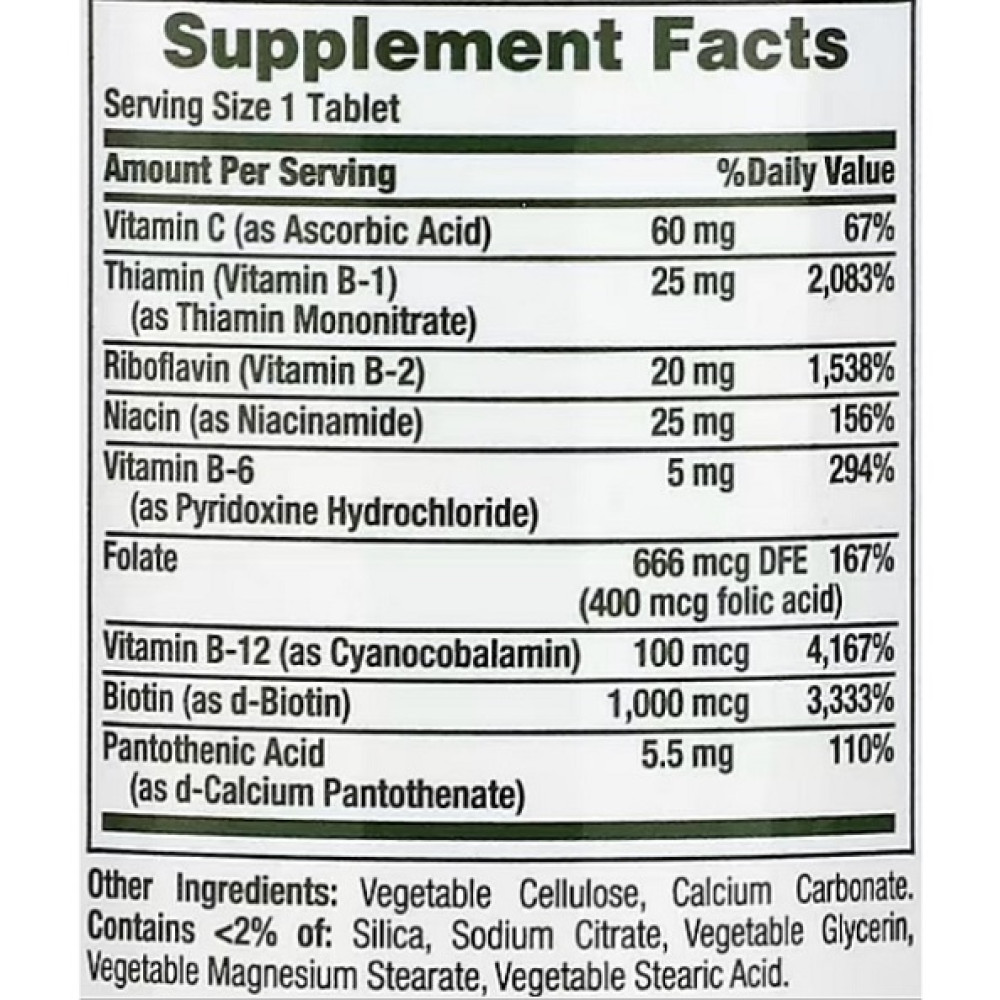 В комплекс Nature's Bounty B-Complex Super 150 Tabs