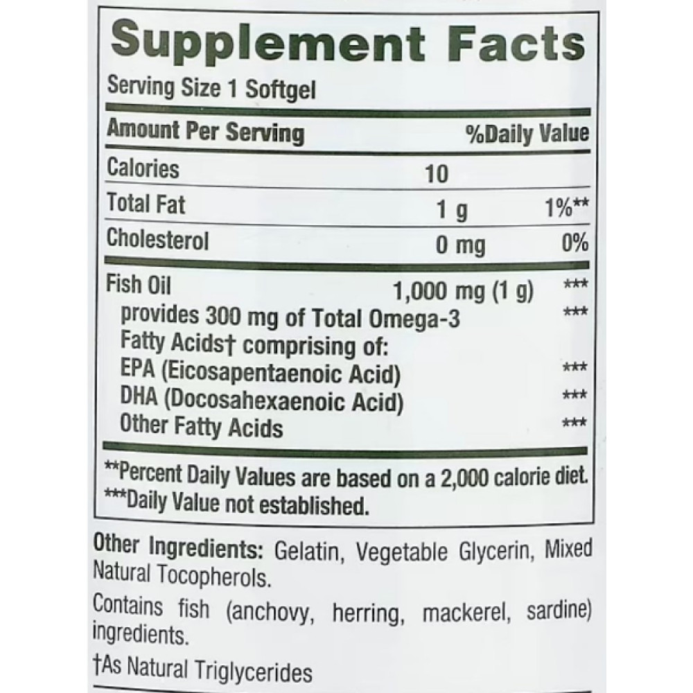Омега 3 Nature's Bounty Fish Oil 1000 mg 145 Caps