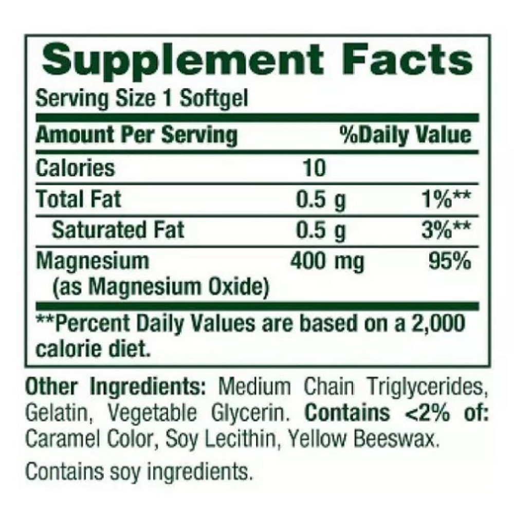 Мікроелемент Магній Nature's Bounty Magnesium 400 mg 75 Caps