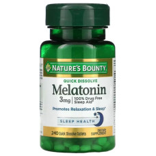 Мелатонін для сну Nature's Bounty Melatonin 3 mg Quick Dissolve 240 Tabs Мелатонін для сну Nature's Bounty Melatonin 3 mg Quick Dissolve 240 Tabs