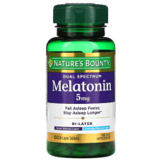 Мелатонін для сну Nature's Bounty Melatonin 5 mg Dual Spectrum 60 Tabs Мелатонін для сну Nature's Bounty Melatonin 5 mg Dual Spectrum 60 Tabs