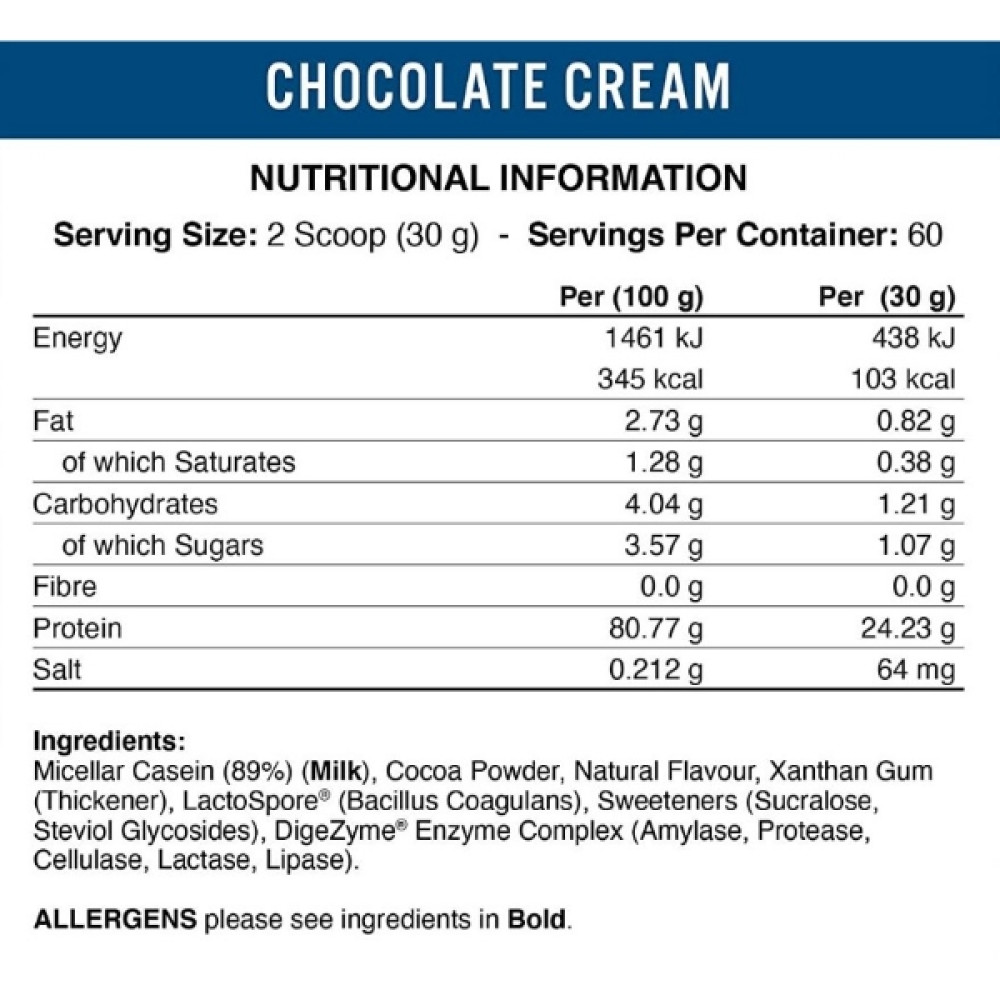Протеїн Applied Nutrition 100% Casein 1800 g /60 servings/ Chocolate