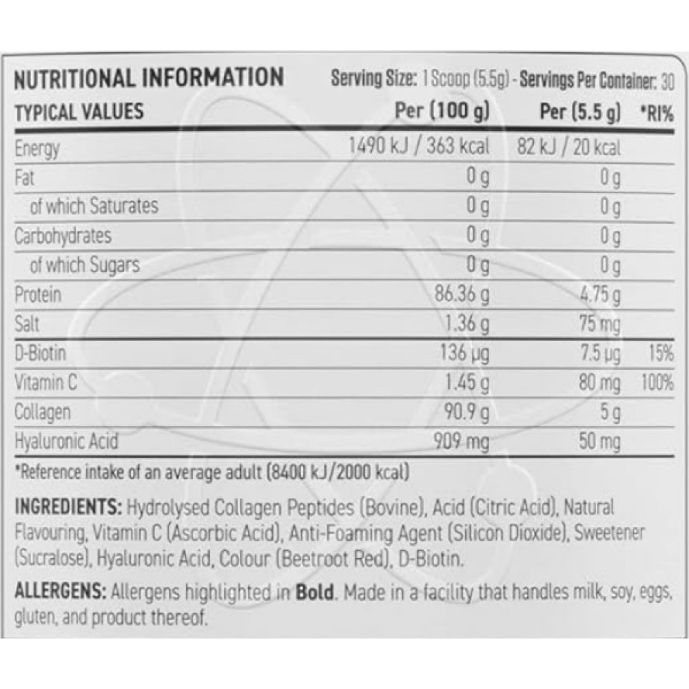 Хондропротектор (для спорту) Applied Nutrition Collagen 165 g /30 servings/ Strawberry Raspberry