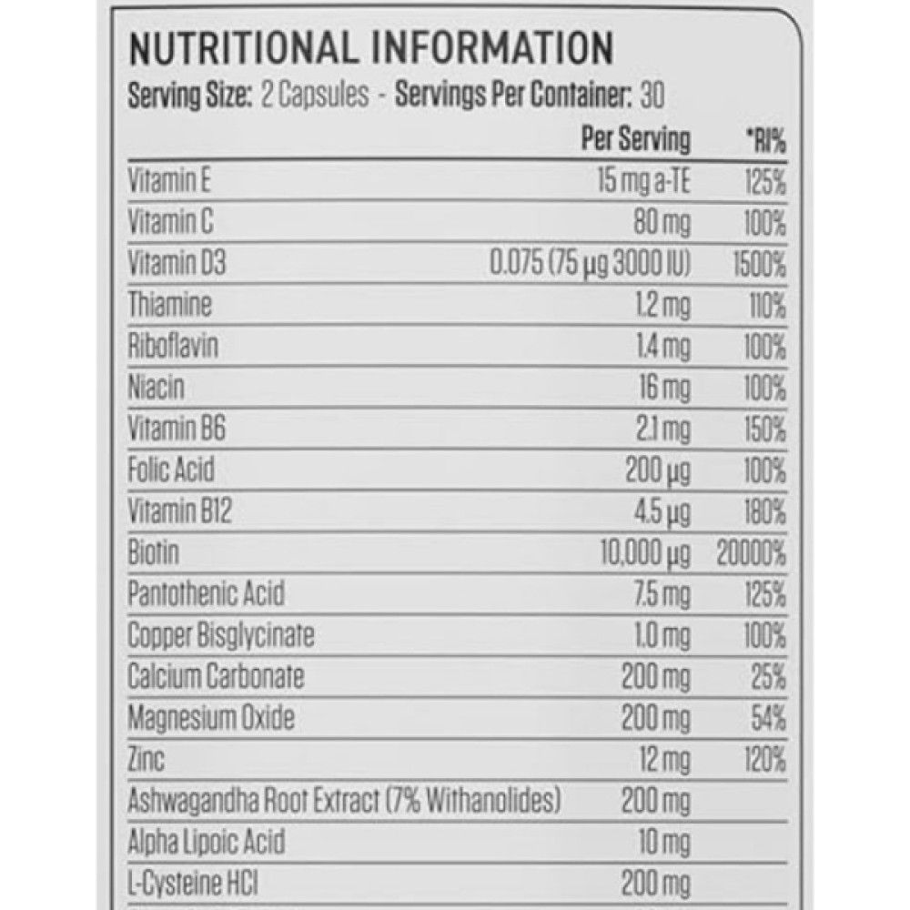 Вітамінно-мінеральний комплекс для спорту Applied Nutrition Hair, Skin & Nails 60 Caps