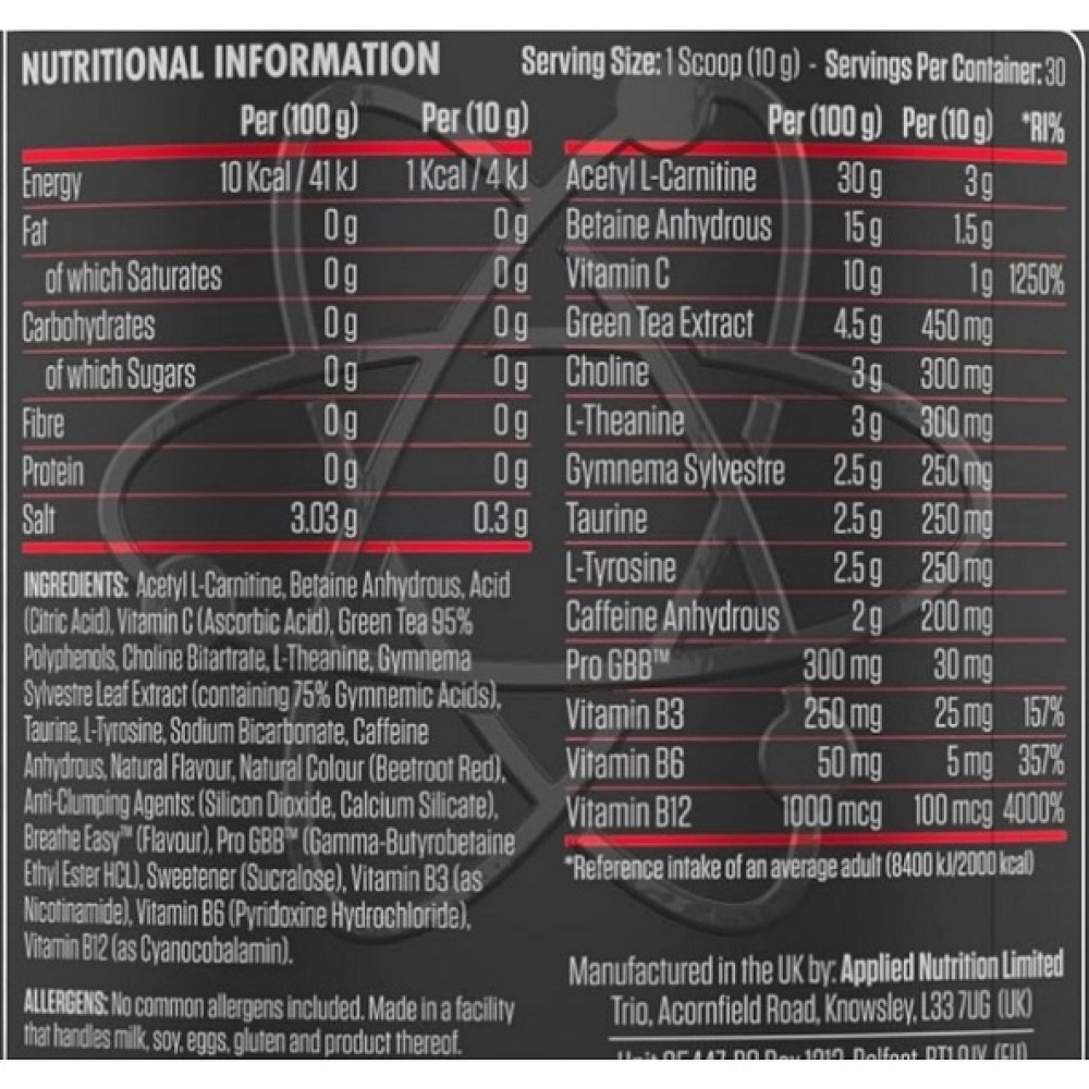Комплексний жироспалювач Applied Nutrition Shred-X Powder 300 g /30 servings/ Sour Gummy Bear