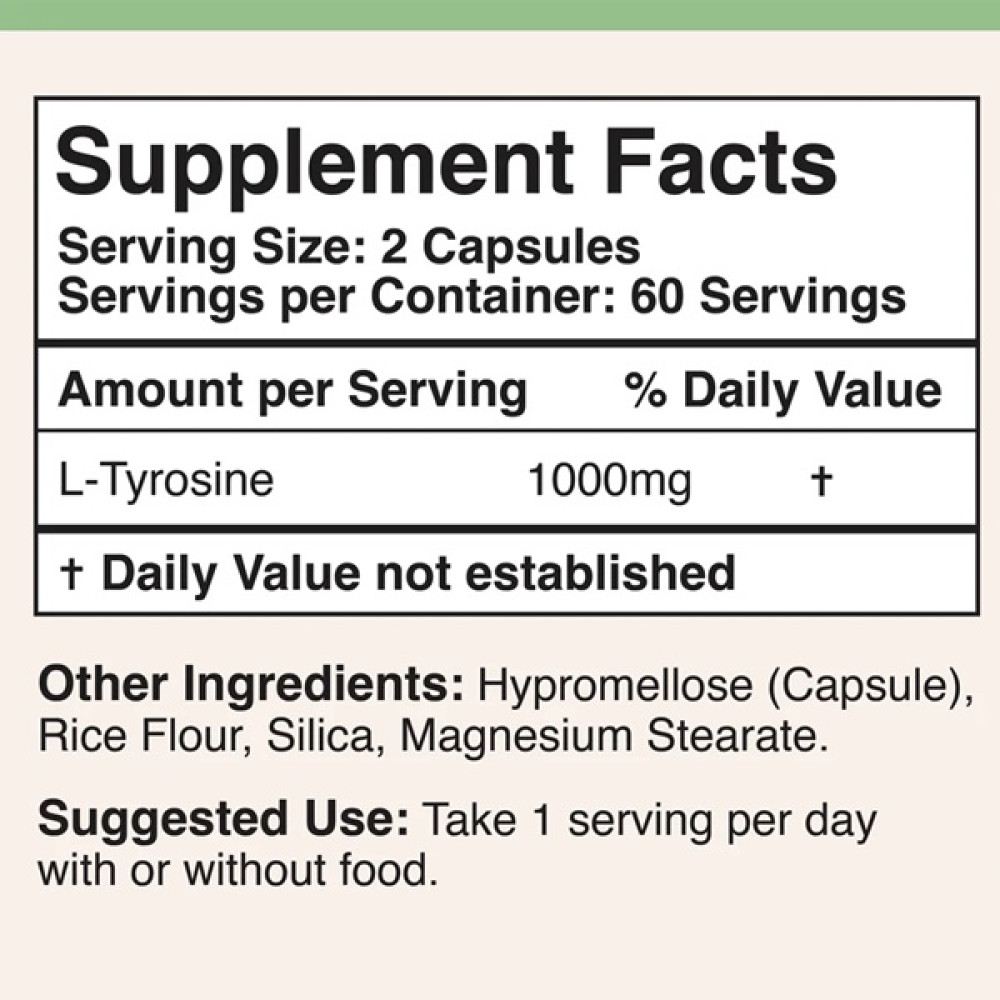 Тирозин Double Wood L-Tyrosine 500 mg 120 Caps