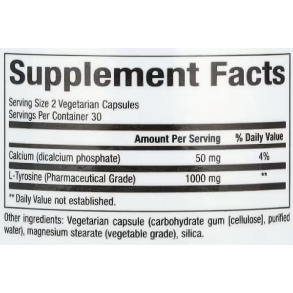Тирозин Natural Factors L-Tyrosine 500 mg 60 Veg Caps