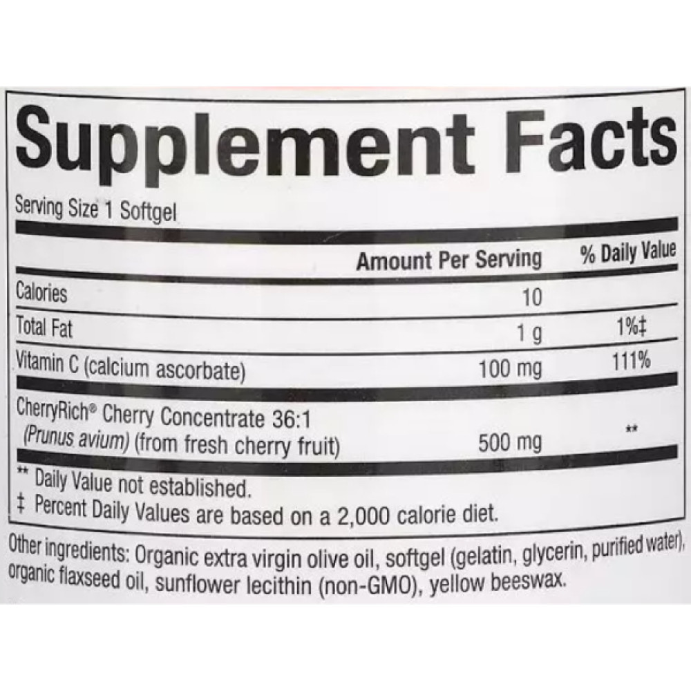 Антиоксидант Natural Factors Cherry Rich Super Strength Cherry Concentrate 500 mg 90 Softgels