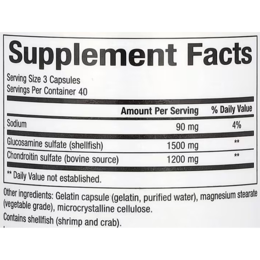 Препарат для суглобів та зв'зок Natural Factors Glucosamine & Chondroitin 120 Caps