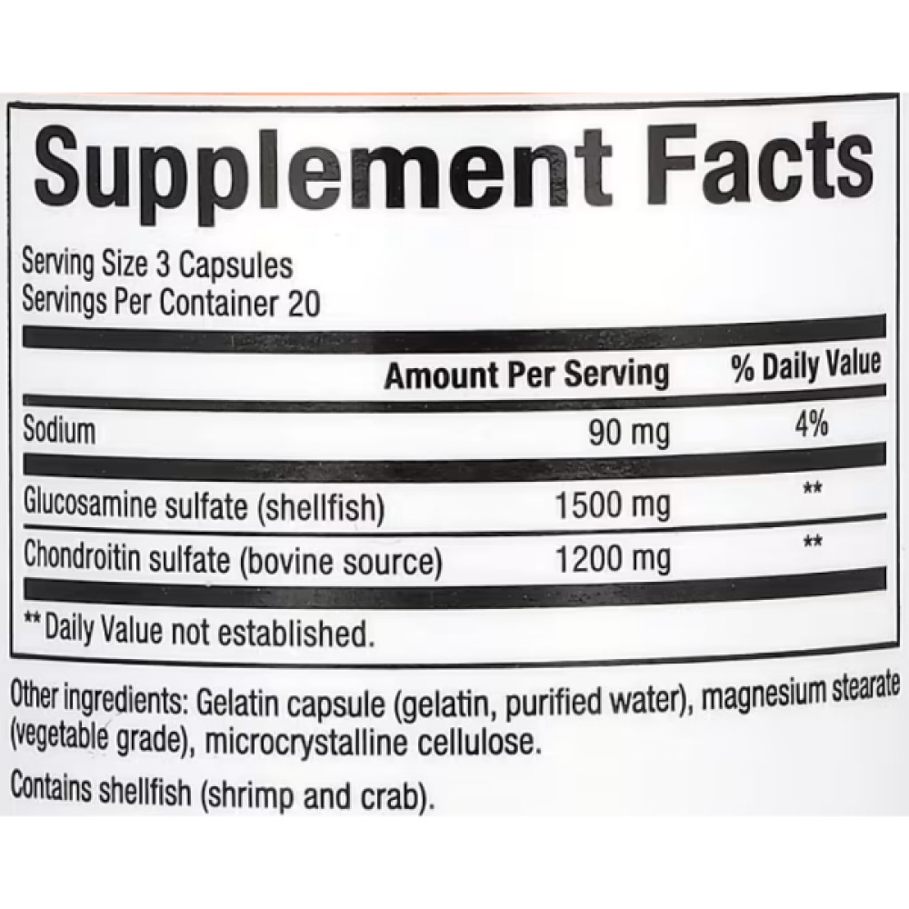 Препарат для суглобів та зв'зок Natural Factors Glucosamine & Chondroitin 60 Caps