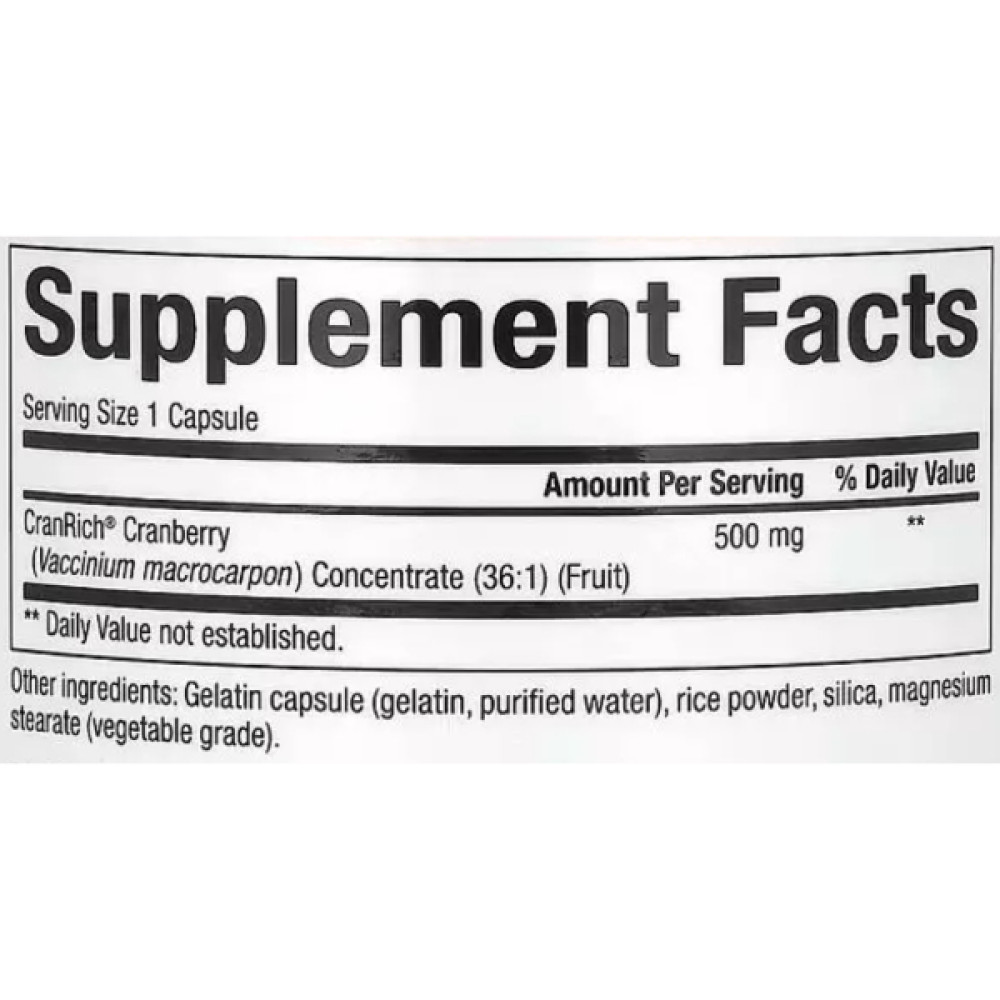Журавлина Natural Factors Cran Rich Super Strength Cranberry Concentrate 500 mg 180 Caps
