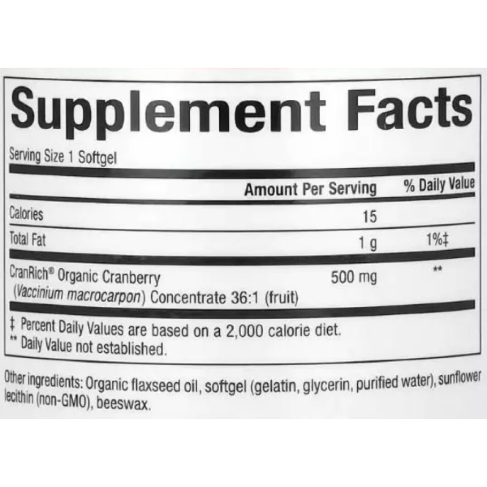 Журавлина Natural Factors CranRich 500 mg 90 Softgels