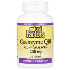 Коензим Natural Factors Coenzyme Q10 200 mg 30 Softgels