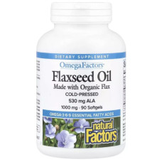 Лляна олія Natural Factors Omega Factors Flaxseed Oil 1000 mg 90 Softgels