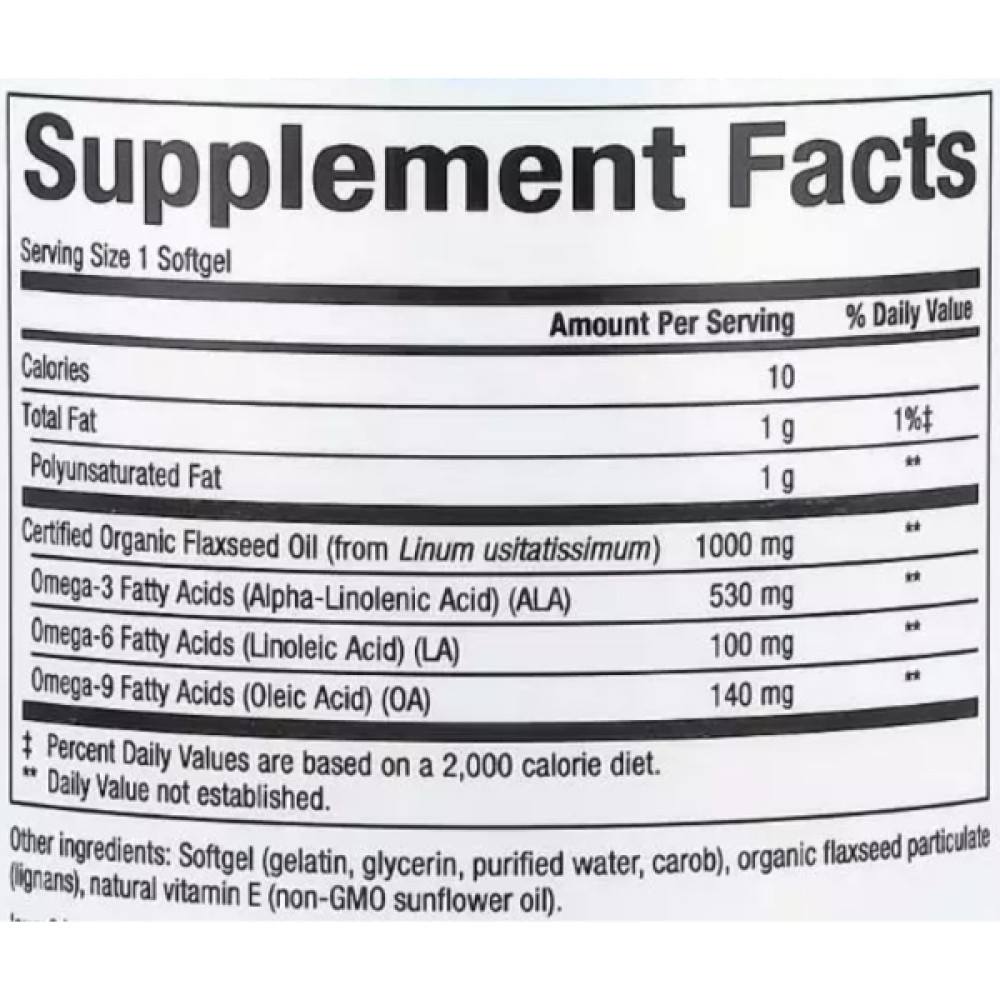 Лляна олія Natural Factors Omega Factors Flaxseed Oil 1000 mg 90 Softgels