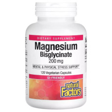 Мікроелемент Магній Natural Factors Magnesium Bisglycinate 200 mg 120 Veg Caps