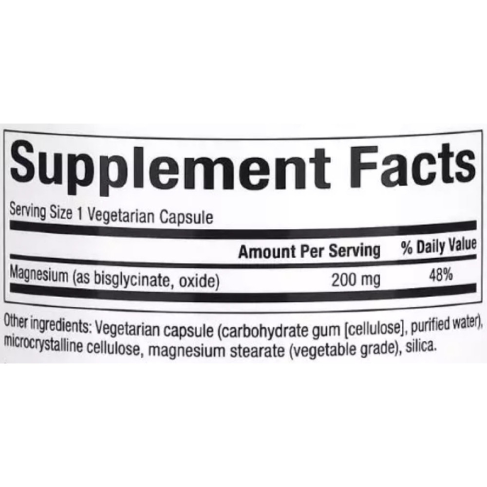 Мікроелемент Магній Natural Factors Magnesium Bisglycinate 200 mg 120 Veg Caps