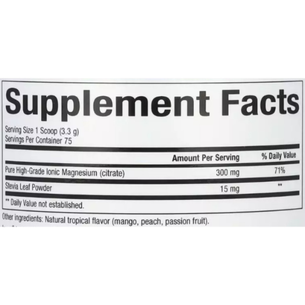 Мікроелемент Магній Natural Factors Stress-Relax Magnesium Citrate 250 g /75 servings/ Tropical mix
