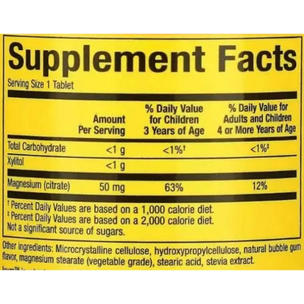 Мікроелемент Магній Natural Factors Big Friends Magnesium Citrate 50 mg 60 Chewable Tabs Bubble Gum