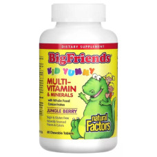 Вітамінно-мінеральний комплекс для дітей Natural Factors Big Friends Multi-Vitamin & Minerals 60 Chewable Tabs Jungle Berry