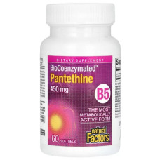 Пантотенова кислота Natural Factors BioCoenzymated B5 Pantethine 450 mg 60 Softgels