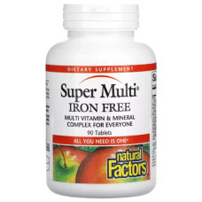 Вітамінно-мінеральний комплекс Natural Factors Super Multi Iron Free 90 Tabs