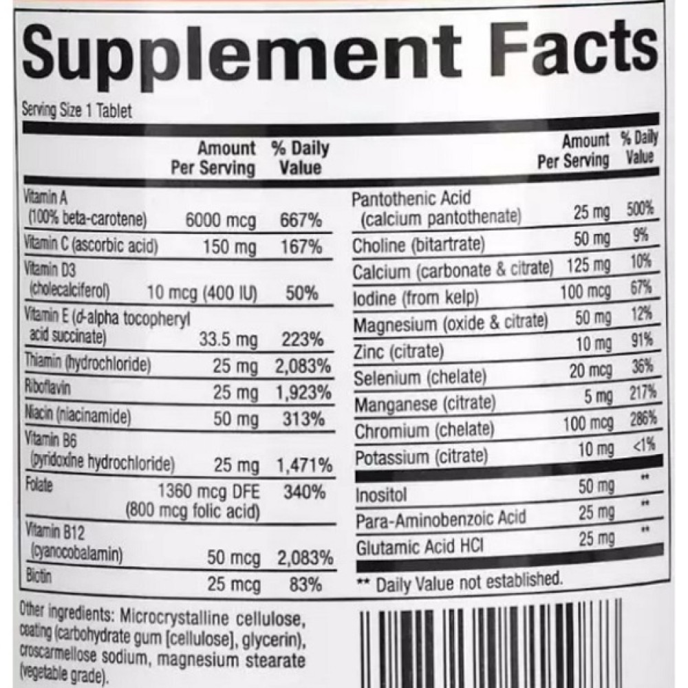 Вітамінно-мінеральний комплекс Natural Factors Super Multi Iron Free 90 Tabs