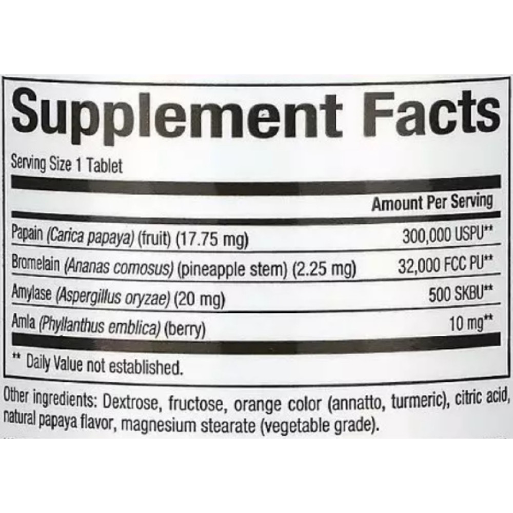 Антиоксидант Natural Factors Papaya Enzymes with Amylase & Bromelain 60 Chewable Tabs