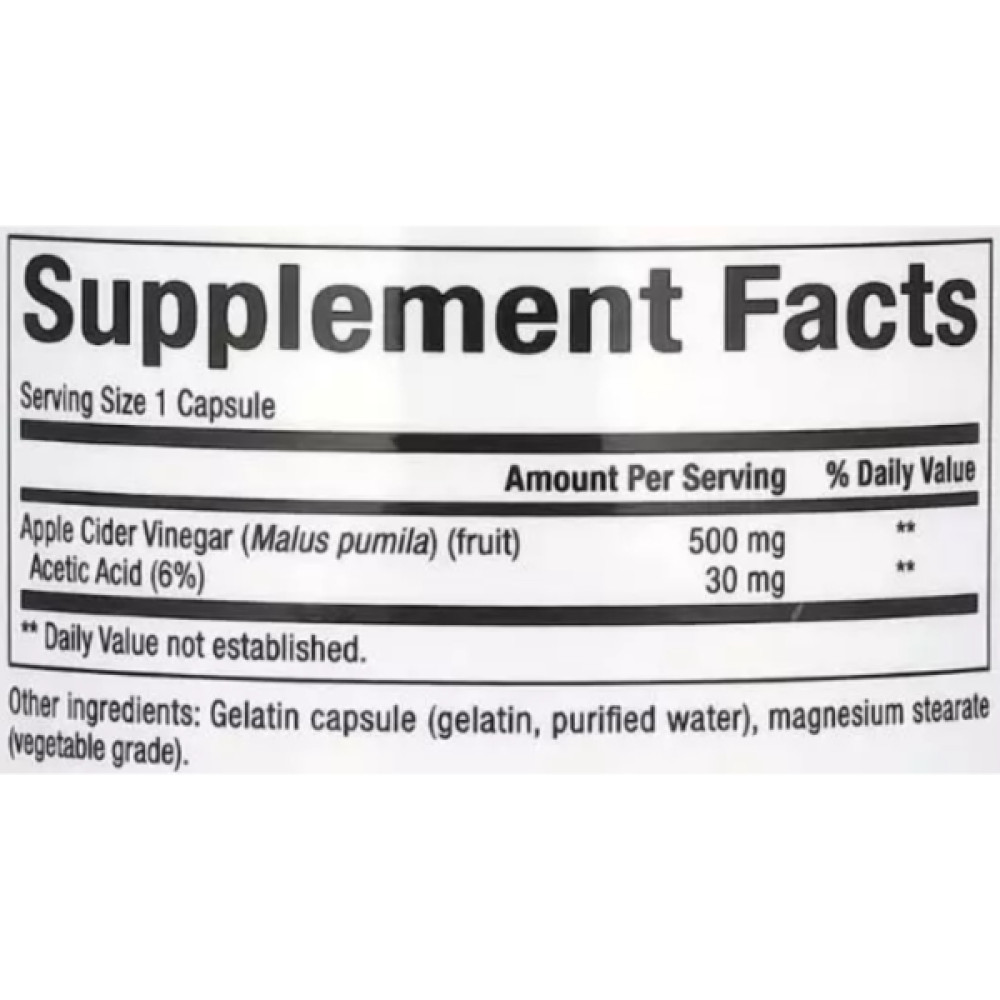 Яблучний оцет Natural Factors Fermented Apple Cider Vinegar 500 mg 180 Caps