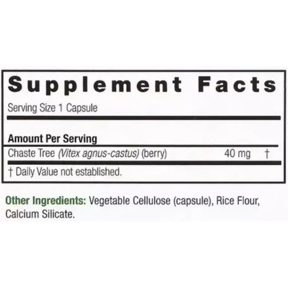 Вітекс Nature's Answer Vitex, Agnus-Castus Chaste Tree Berry 40 mg 90 Veg Caps