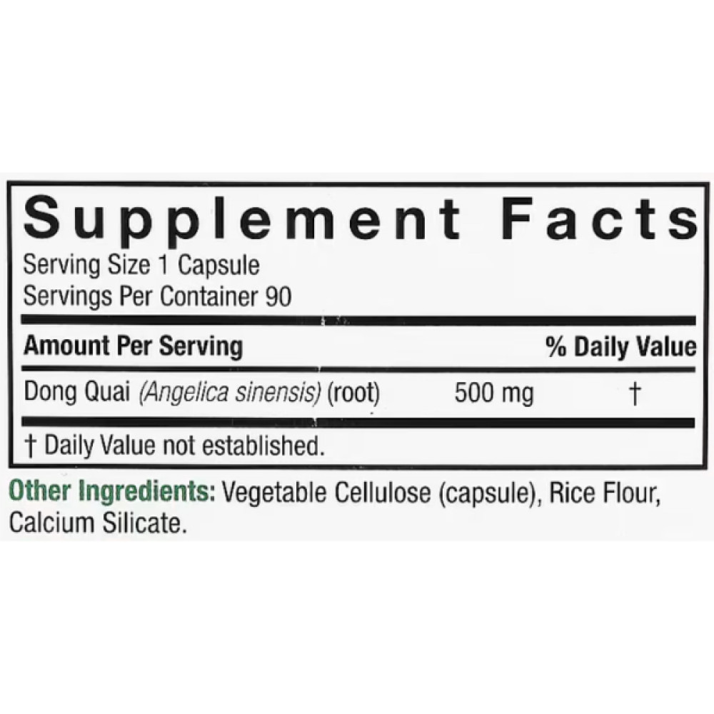 Копмлекс для профілактики репродуктивної функції у жінок Nature's Answer Dong Quai 500 mg 90 Veg Caps
