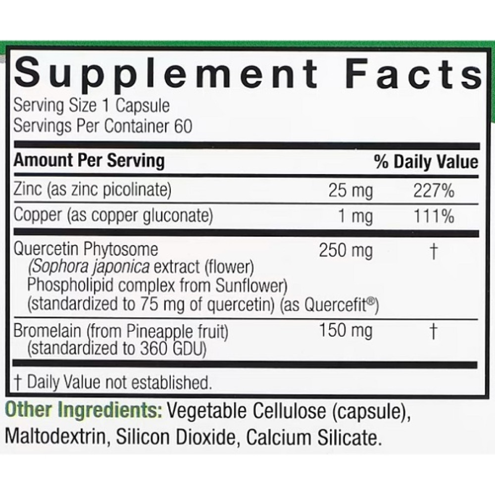 Кверцетін Nature's Answer Quercetin Blend 250 mg 60 Veg Caps