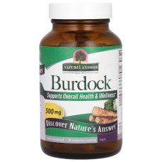 Корінь лопуха Nature's Answer Burdock 500 mg 90 Veg Caps