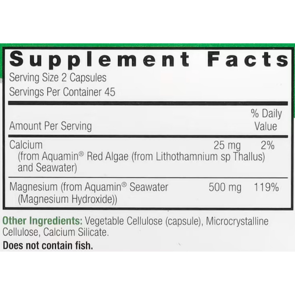 Мікроелемент Магній Nature's Answer Marine Based Magnesium 500 mg 90 Veg Caps