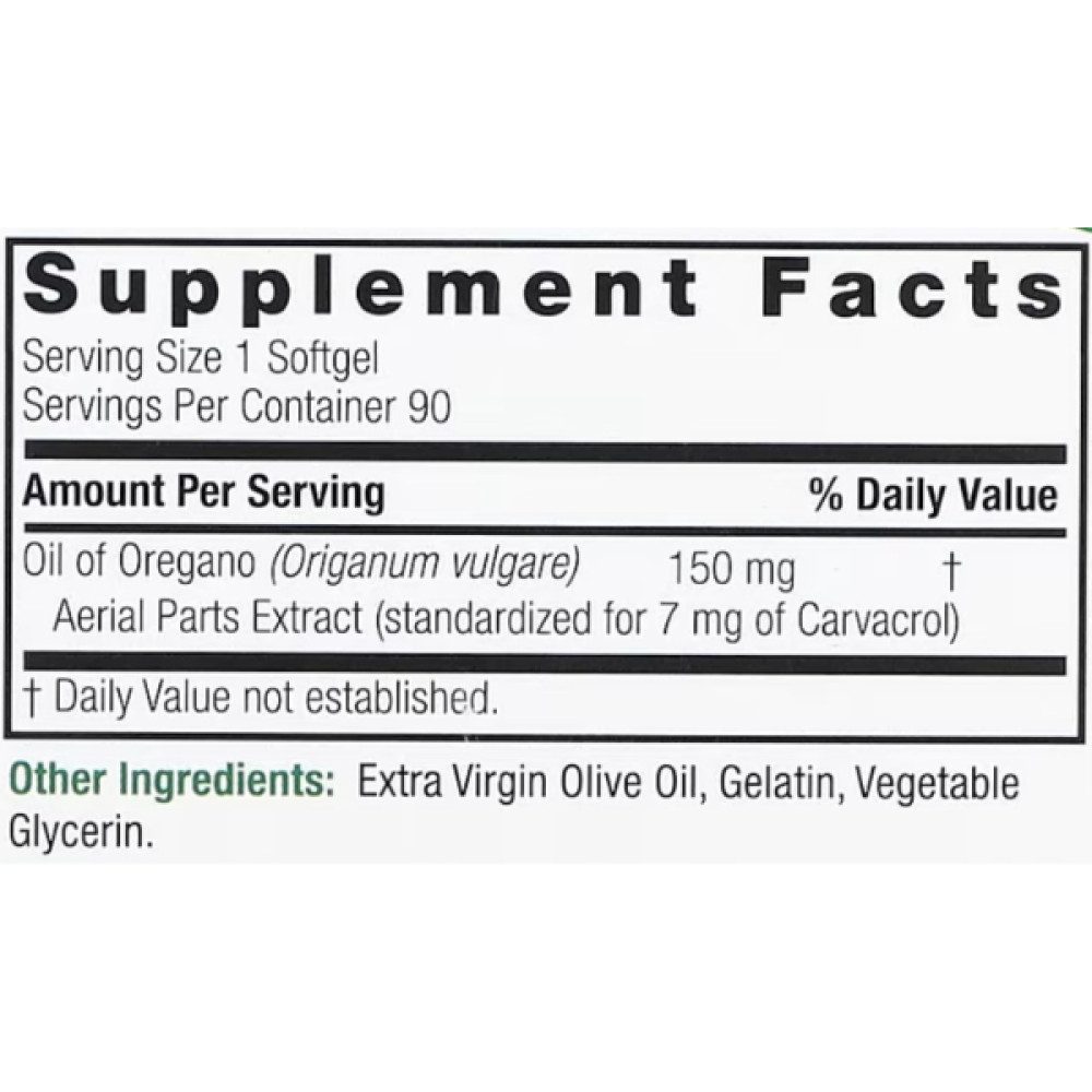 Олія Орегано Nature's Answer Oil of Oregano 150 mg 90 Softgels