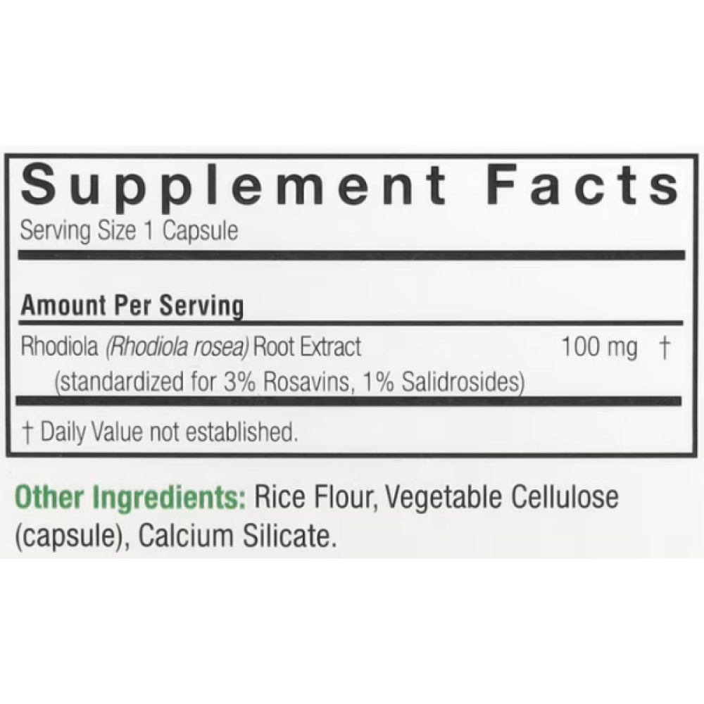 Радіола Nature's Answer Rhodiola 100 mg 60 Veg Caps