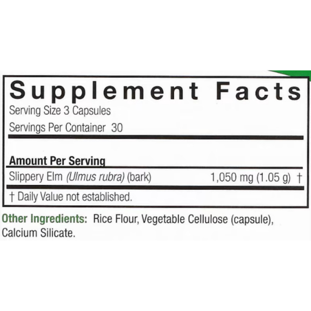 Комплекс для травлення Nature's Answer Slippery Elm 1050 mg 90 Veg Caps